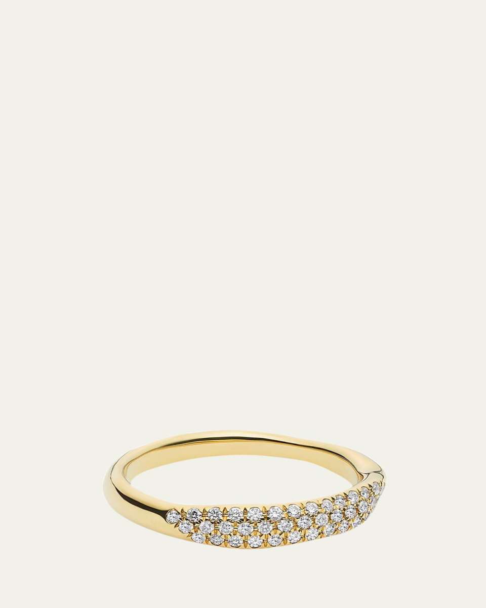 Squiggle Band Ring in 18K Gold with Diamonds